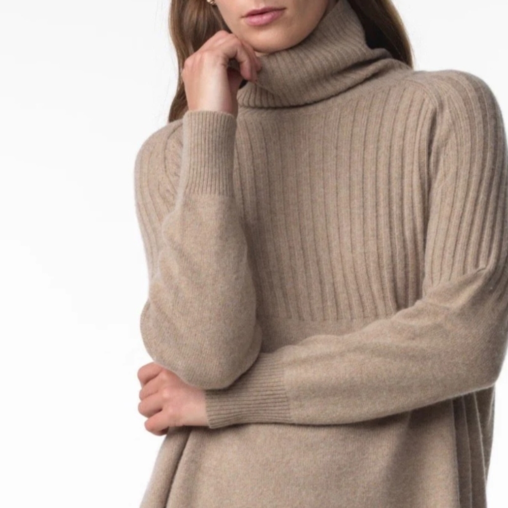 Elegant Tan Turtleneck Sweater